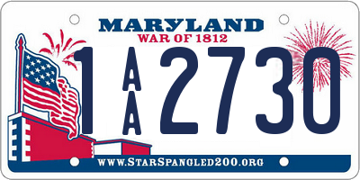 MD license plate 1AA2730