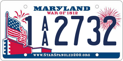 MD license plate 1AA2732