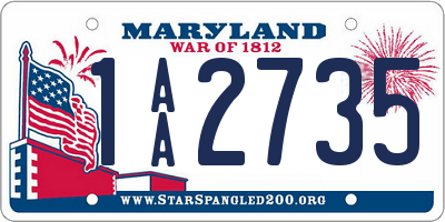 MD license plate 1AA2735