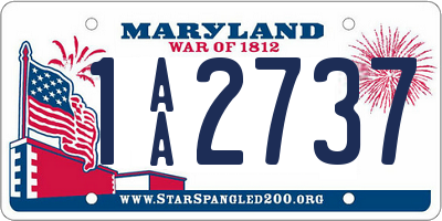 MD license plate 1AA2737