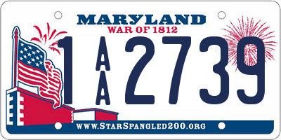 MD license plate 1AA2739