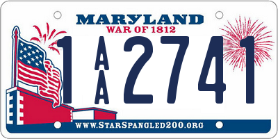 MD license plate 1AA2741