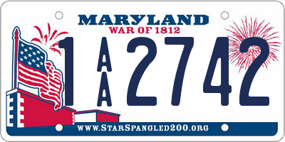 MD license plate 1AA2742