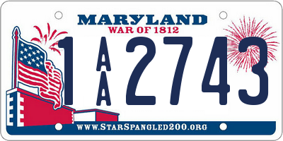 MD license plate 1AA2743