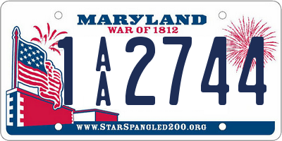 MD license plate 1AA2744