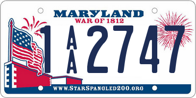 MD license plate 1AA2747