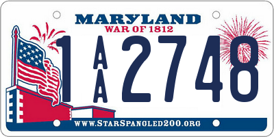 MD license plate 1AA2748