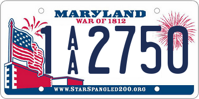 MD license plate 1AA2750