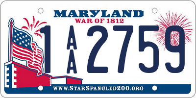 MD license plate 1AA2759