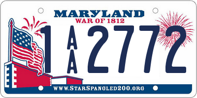 MD license plate 1AA2772