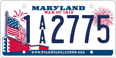 MD license plate 1AA2775