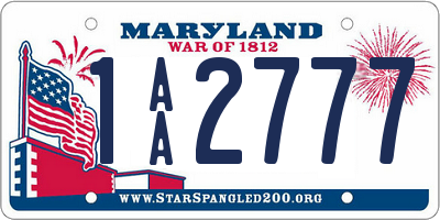 MD license plate 1AA2777