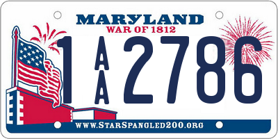 MD license plate 1AA2786