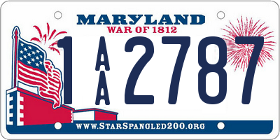 MD license plate 1AA2787