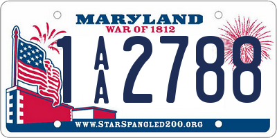 MD license plate 1AA2788