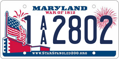 MD license plate 1AA2802