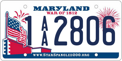 MD license plate 1AA2806