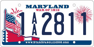 MD license plate 1AA2811