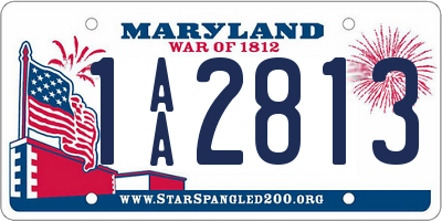 MD license plate 1AA2813