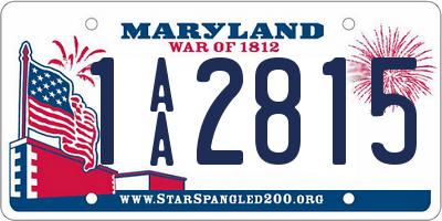 MD license plate 1AA2815