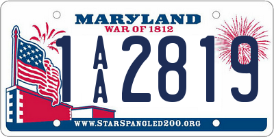 MD license plate 1AA2819