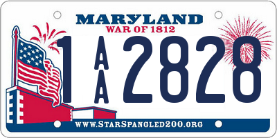 MD license plate 1AA2828