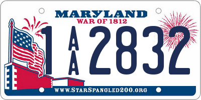 MD license plate 1AA2832