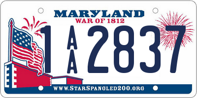 MD license plate 1AA2837