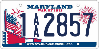 MD license plate 1AA2857