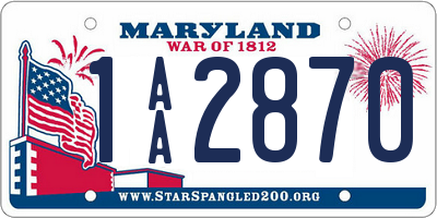 MD license plate 1AA2870