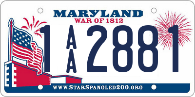 MD license plate 1AA2881