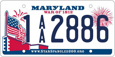 MD license plate 1AA2886