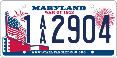 MD license plate 1AA2904