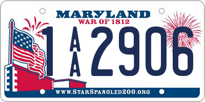 MD license plate 1AA2906