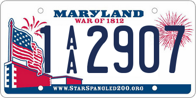 MD license plate 1AA2907