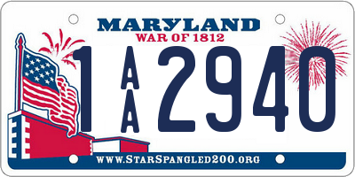 MD license plate 1AA2940