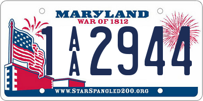 MD license plate 1AA2944