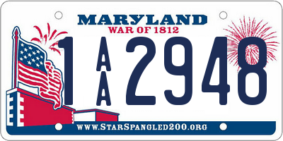 MD license plate 1AA2948