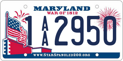 MD license plate 1AA2950