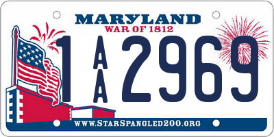 MD license plate 1AA2969