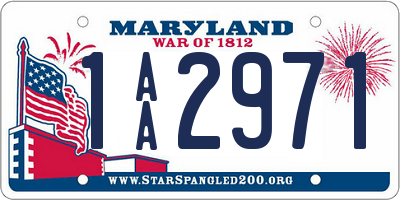 MD license plate 1AA2971