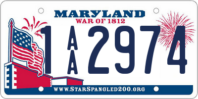 MD license plate 1AA2974