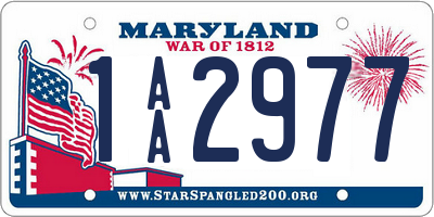 MD license plate 1AA2977