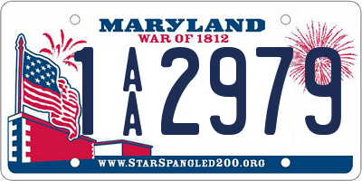 MD license plate 1AA2979