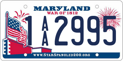 MD license plate 1AA2995