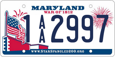 MD license plate 1AA2997