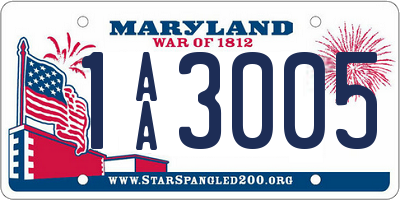 MD license plate 1AA3005