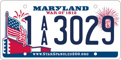 MD license plate 1AA3029