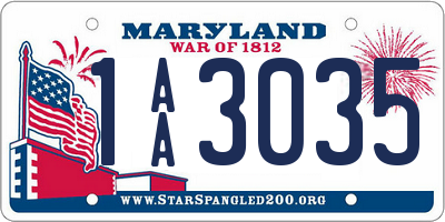 MD license plate 1AA3035