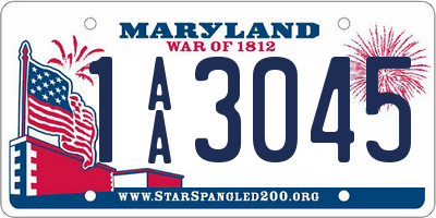 MD license plate 1AA3045